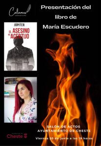Cartel de la presentación en Cheste de la nueva novela de Júpiter
