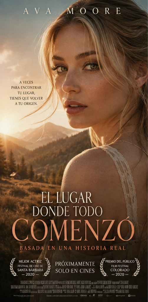 Cartel promocional para una plícula ficticia de Ava Moore