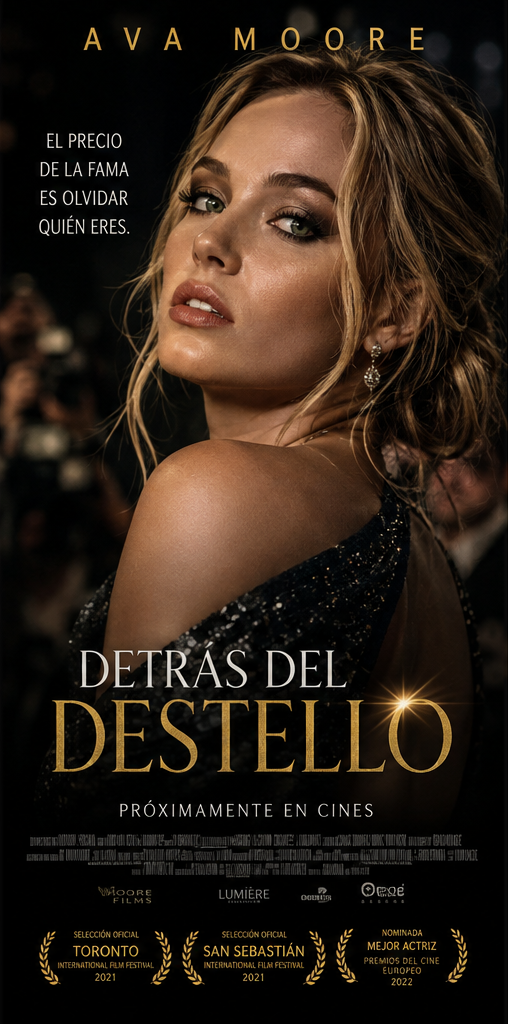 Cartel promocional de una película ficticia de Ava Moore